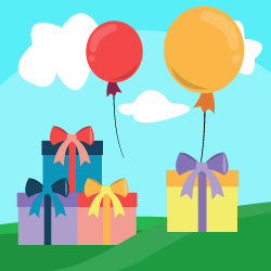 Balony z prezentami